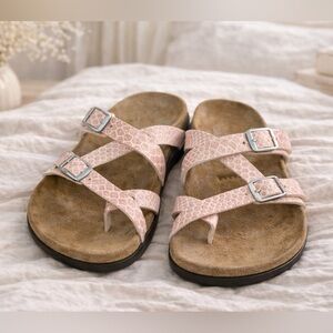 Birkenstock Sandals Size 41 Womens Comfort Sandals Pink Snake Print